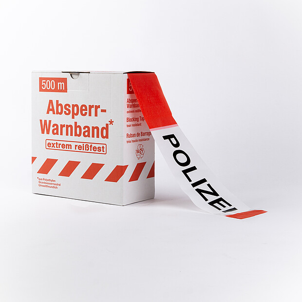 Barrier tape with warning print